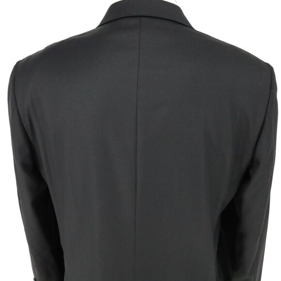Joseph Abboud Sport Coat Mens 44R Black Wool Jacket Loro Piana Super 120s Blazer - Picture 10 of 16